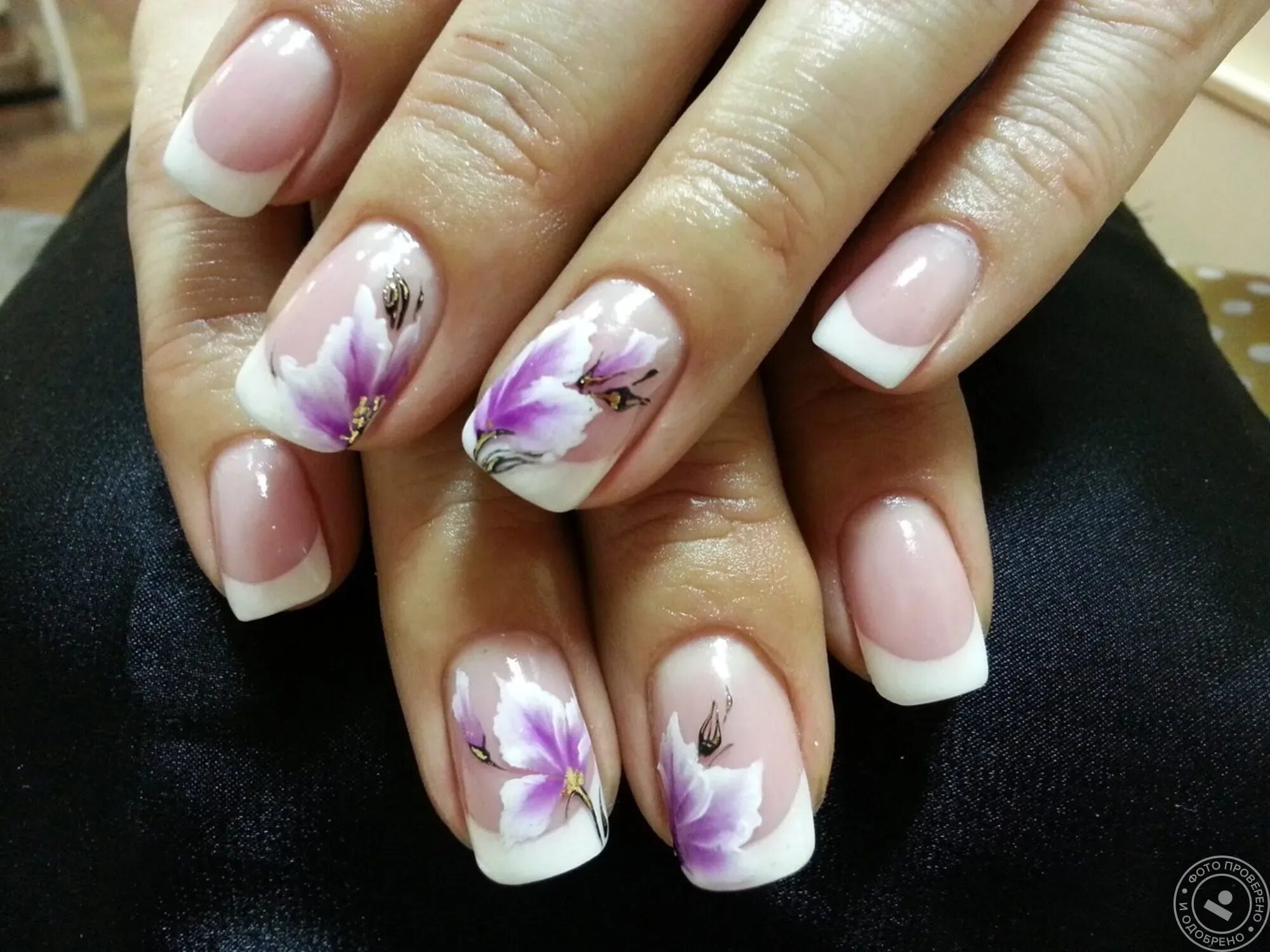 Accurate nails, Bridal nails, Exquisite nails, flower nail art, french manicure 