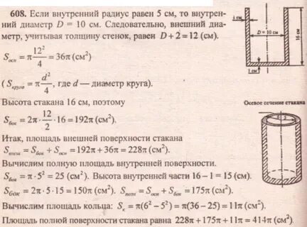 Диаметр полого цилиндра