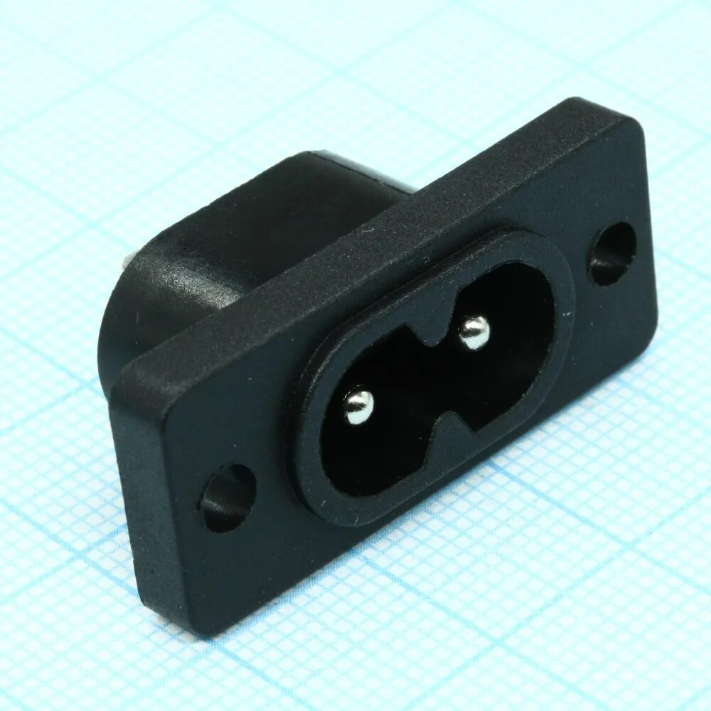 KLS1-AS-222-15, Разъем 220В вилка на блок, 2 контакта, крепление винты, 1A KLS к