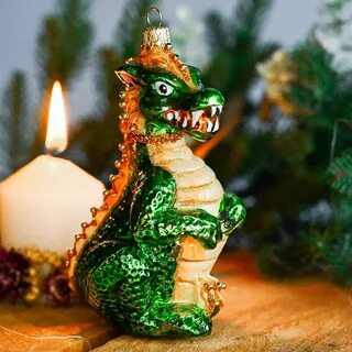Стеклянная игрушка дракон