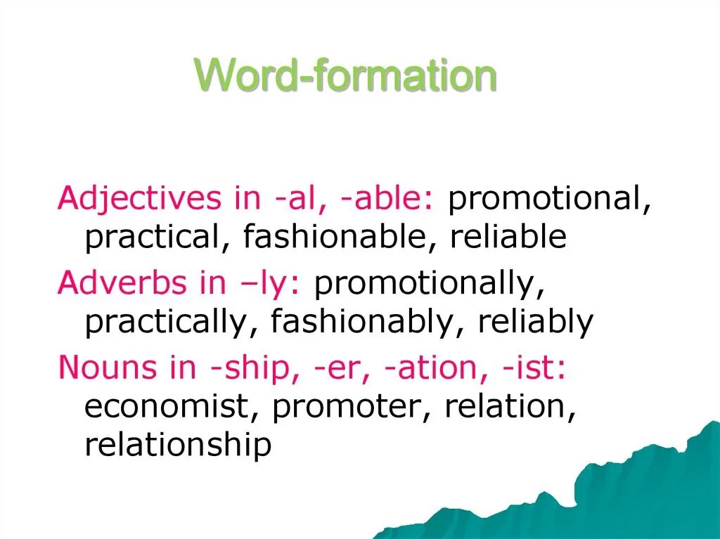 Word formation that