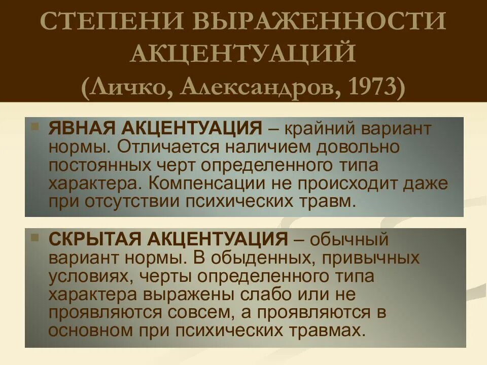 Чрезмерная выраженность черт характера называется. Личко типы акцентуаций характера и психопатий. степени акцентуации характера. степени психопатии и степени акцентуации. акцентуации и расстройства личности.