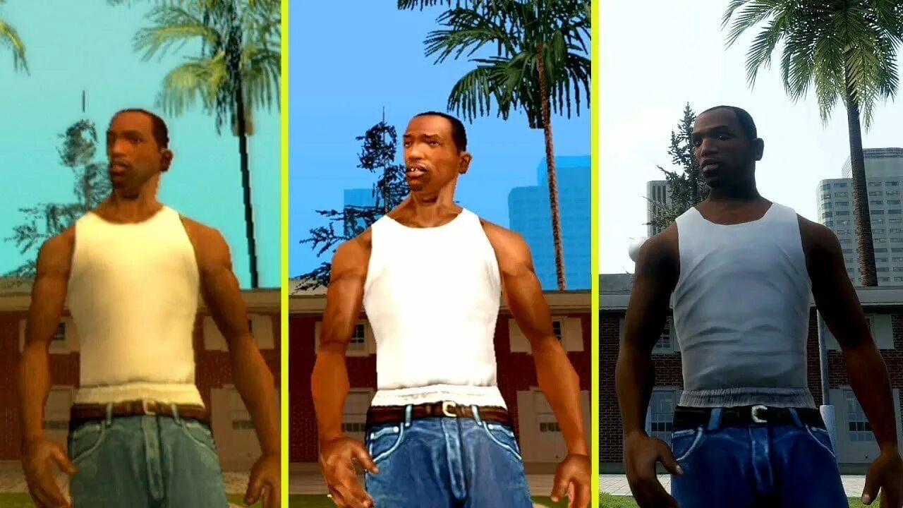 Gta san andreas definitive edition ps4. Гта сан андреас трилогия. gta трилогия ремастеред. cj gta san оригинал и ремастер. gta sa definitive edition.