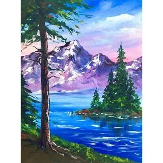 Горы красками