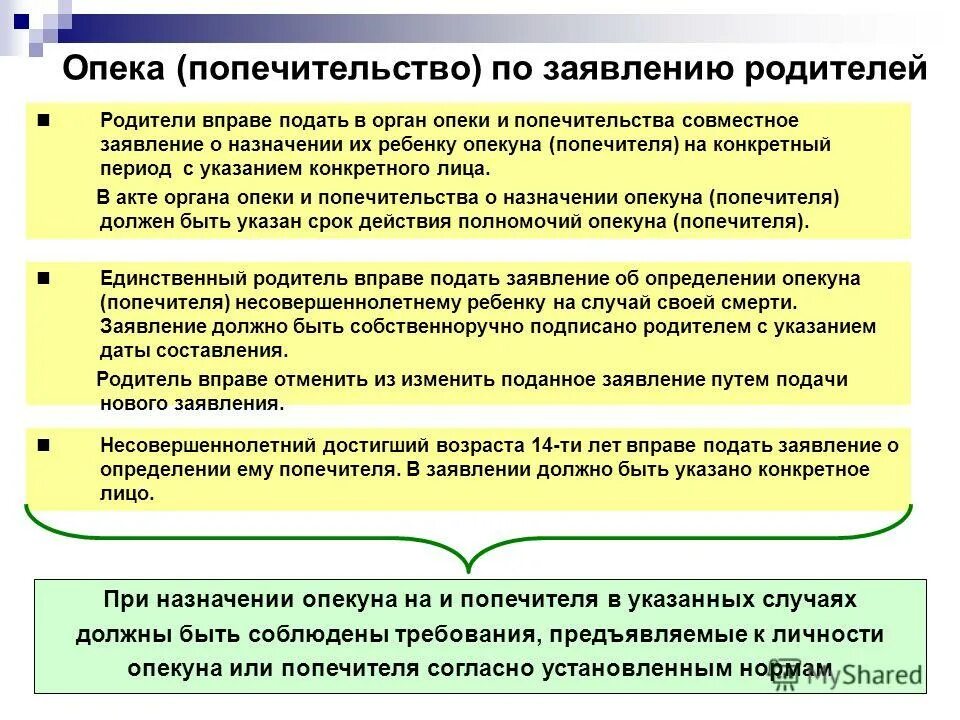 Обязанности опекунов несовершеннолетних