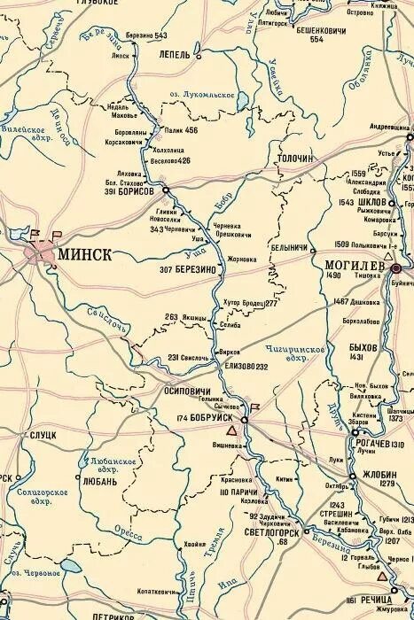 Карта глубин река березина Березинская водная система