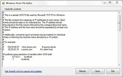 Windows hosts file