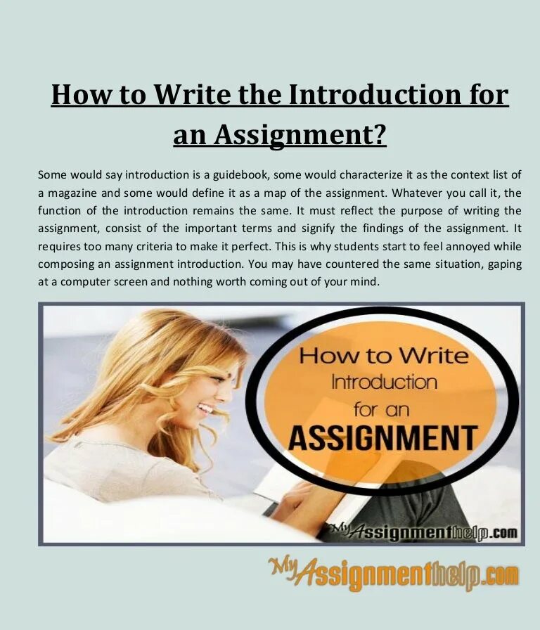 What is the assignment. Introduction assignment 1. how to write assignment example introduction.