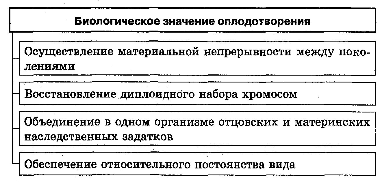 Каково биологическое значение оплодотворения