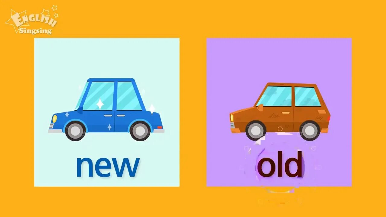 Old New. Opposites picture for Kids old New.