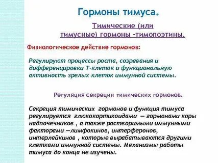 Тимус секреция