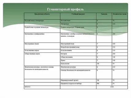 Проект гуманитарный профиль