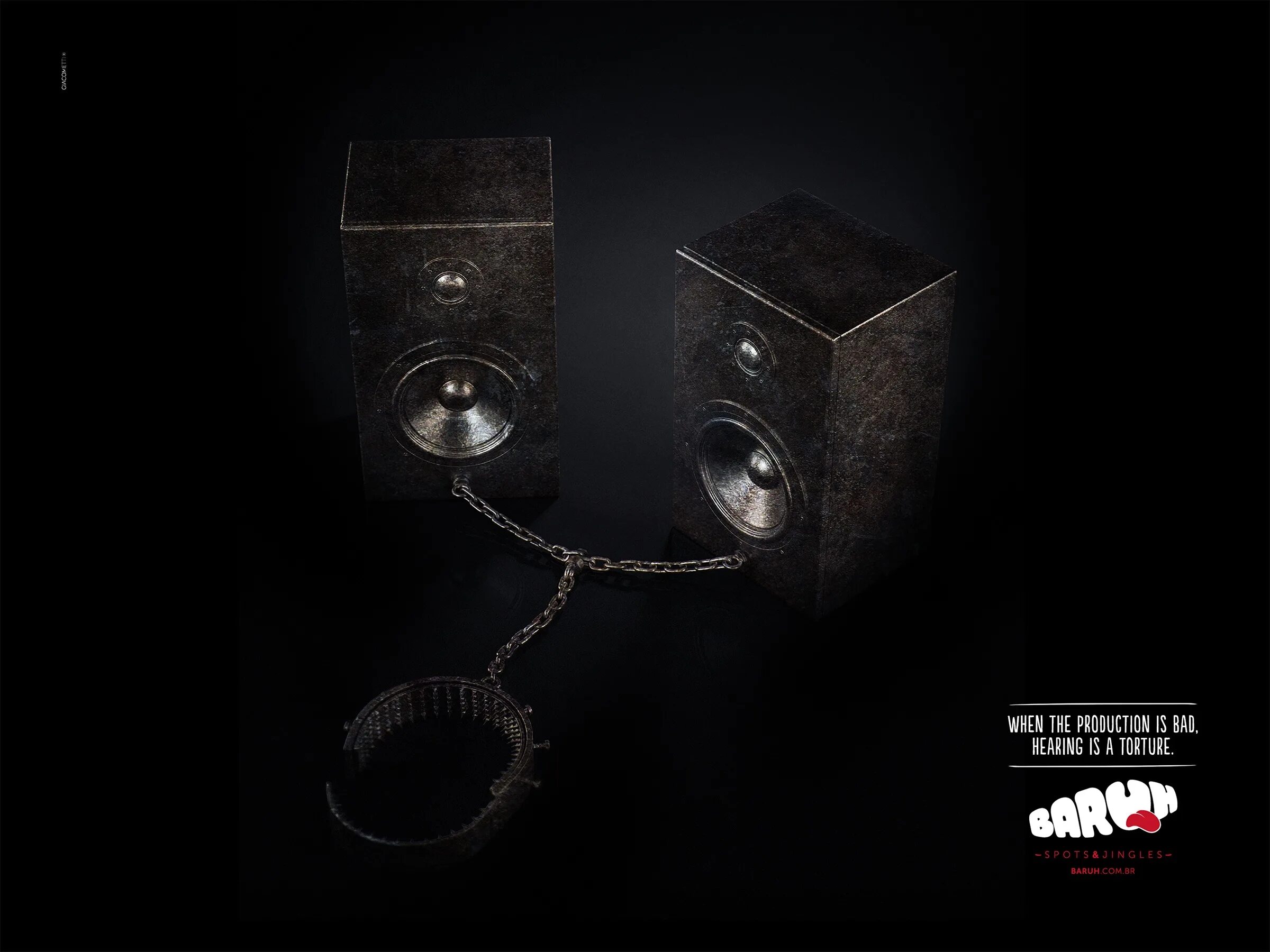 Dramatic poem. C&t speaker ct-g246. When speaker. Creative ad for speaker. Noisy voices around.