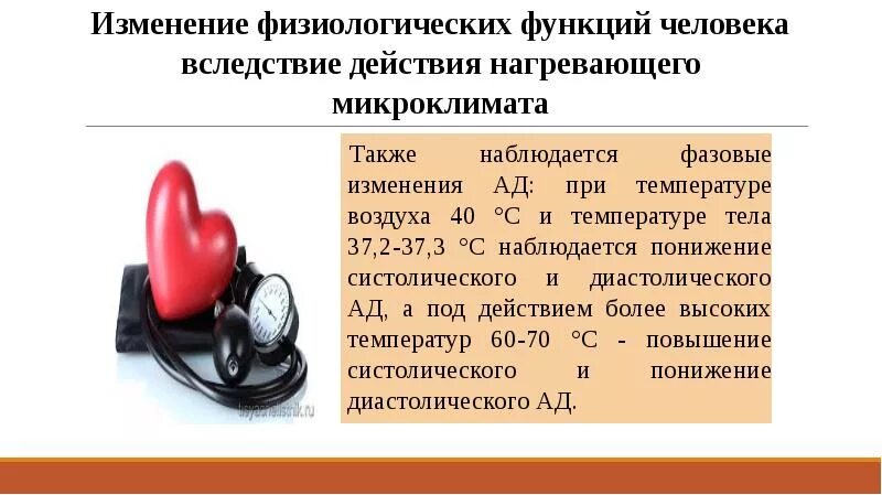 Изменение физиологических функций