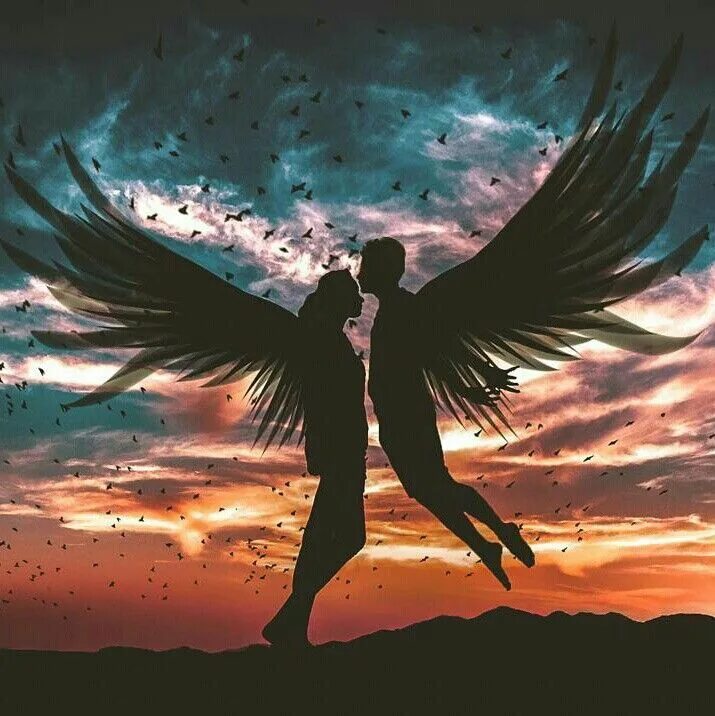 Человек с крыльями. Парень и девушка с крыльями. Влюбленные ангелы. Мужчина и женщина с крыльями. Как научиться слышать ангела