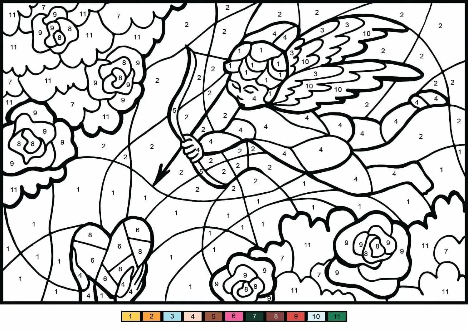Paint by number coloring game
