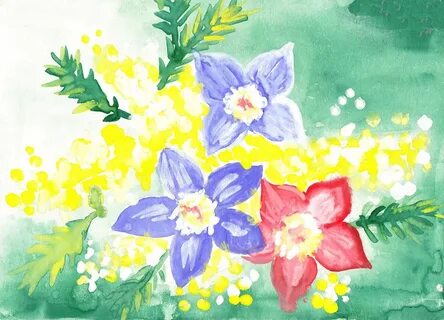 Весенние цветы рисунок 1 класс