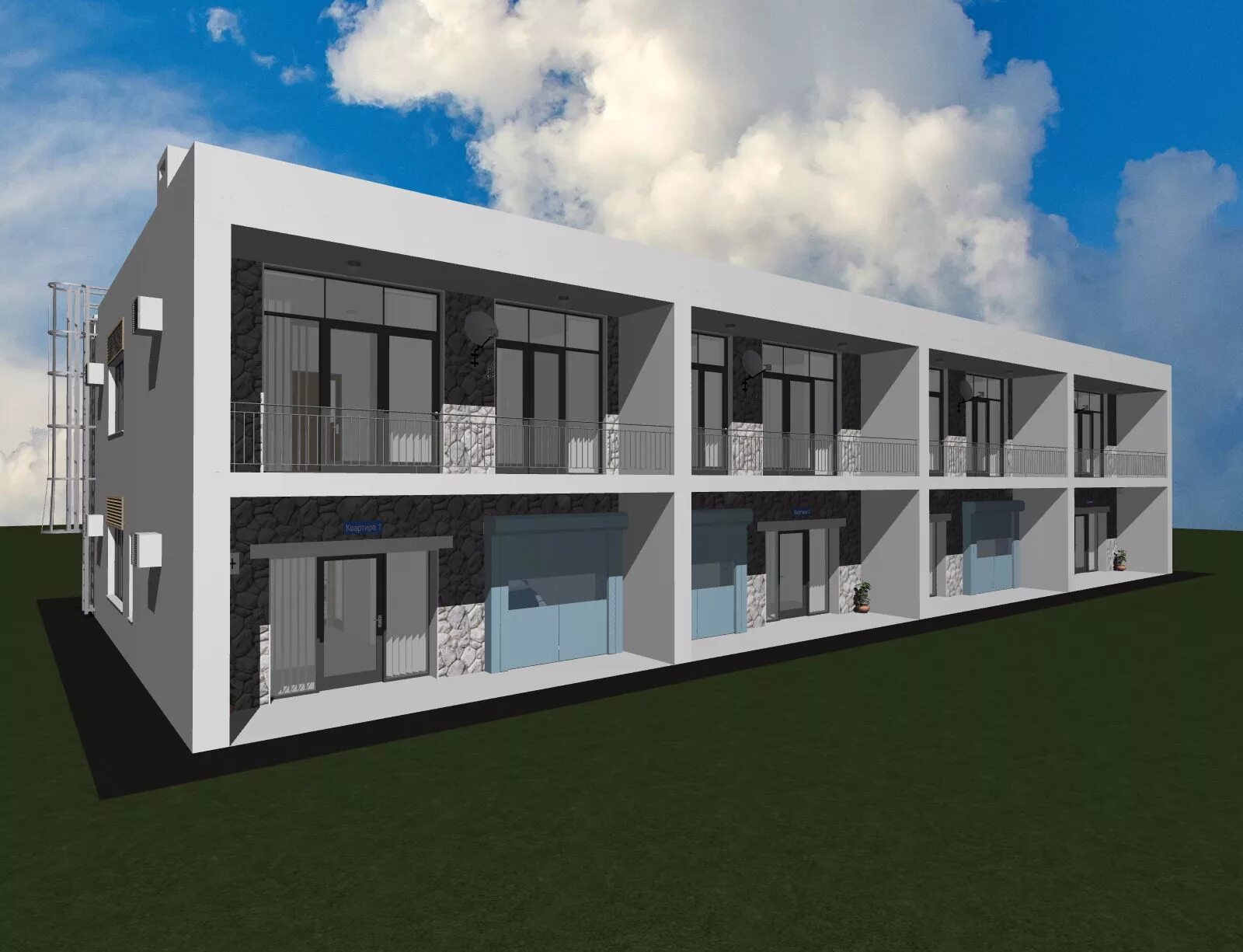 проект двухэтажного таунхауса.