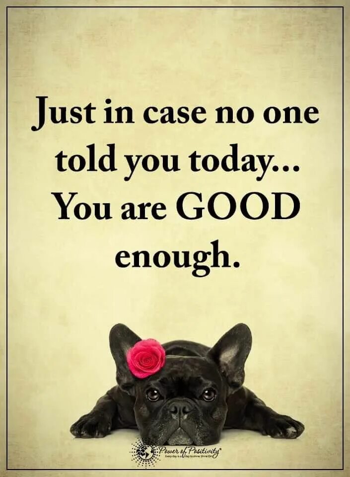 Are you good enough?. You are enough. You are good. Just in Case. Just in your way