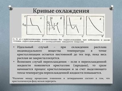 Кривые охлаждения