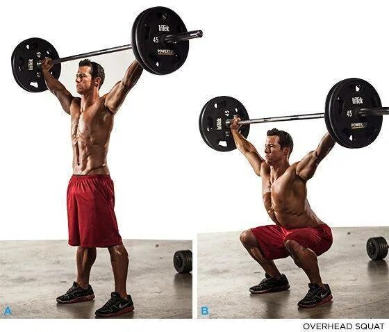 Оверхед приседания. Приседания оверхед со штангой мышцы. Оверхед приседания. Оверхед приседания техника. Приседания над головой.