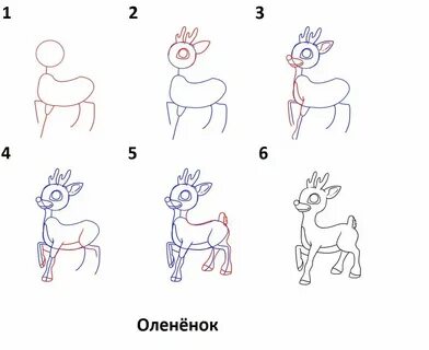 Олень нарисовать легко ребенку