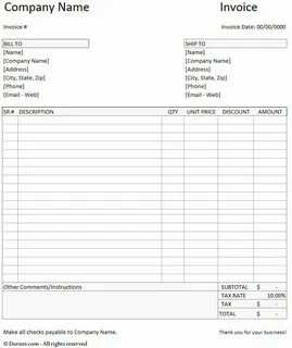 Bill invoice
