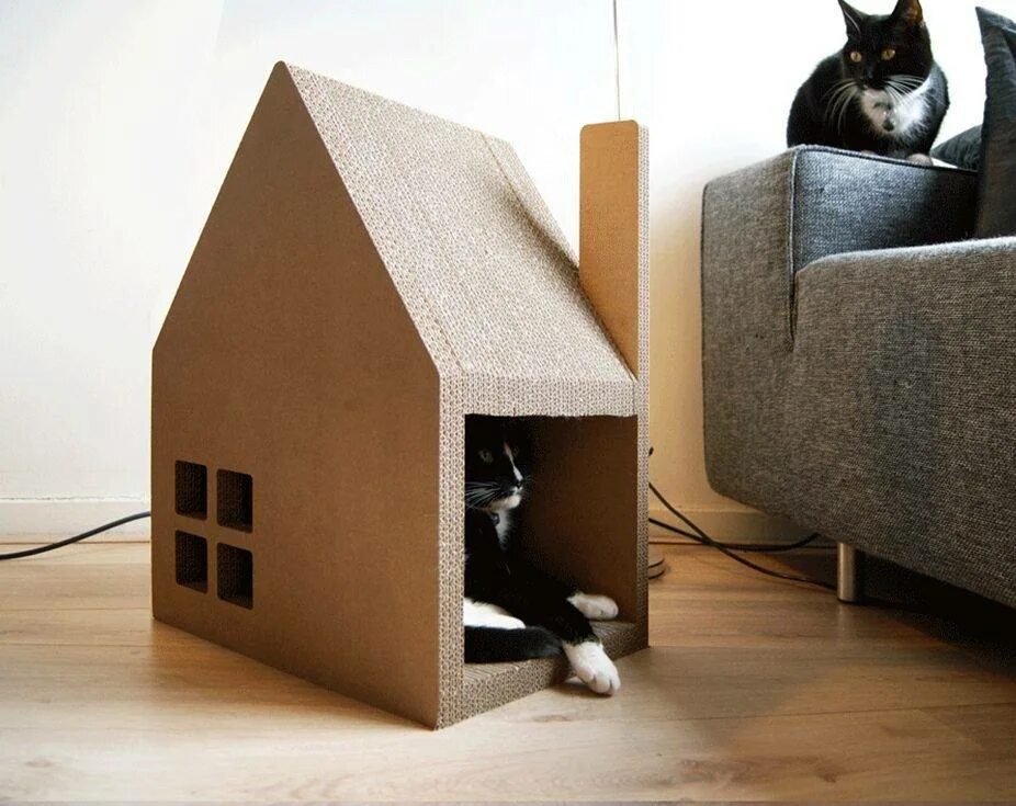 Домик для кошек. Картонный домик для кошки. Дом для кошки из картона. Домик для кошки из картона. Домик для кошки своими руками из коробки