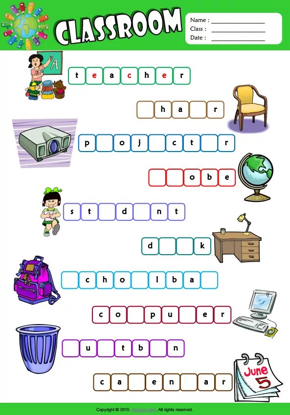 Classroom Vocabulary Worksheets. Classroom objects Worksheets. In the Classroom for Kids. Words for School 2 класс.