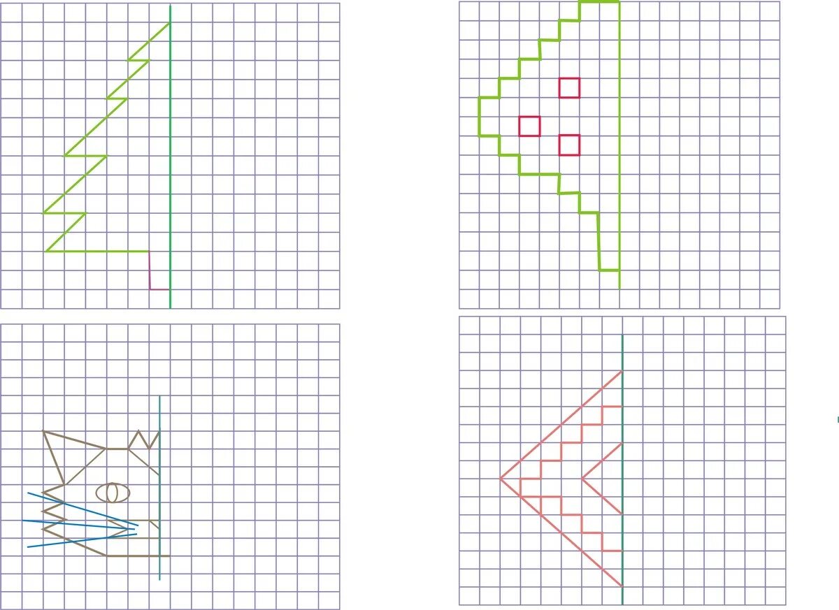 Начерти зеркальное отражение для каждого квадрата. Рисование ИПО клеточка. Симметричное рисование по клеточкам. Повторить рисунок по клеткам. Симметричные рисунки по клеточкам.