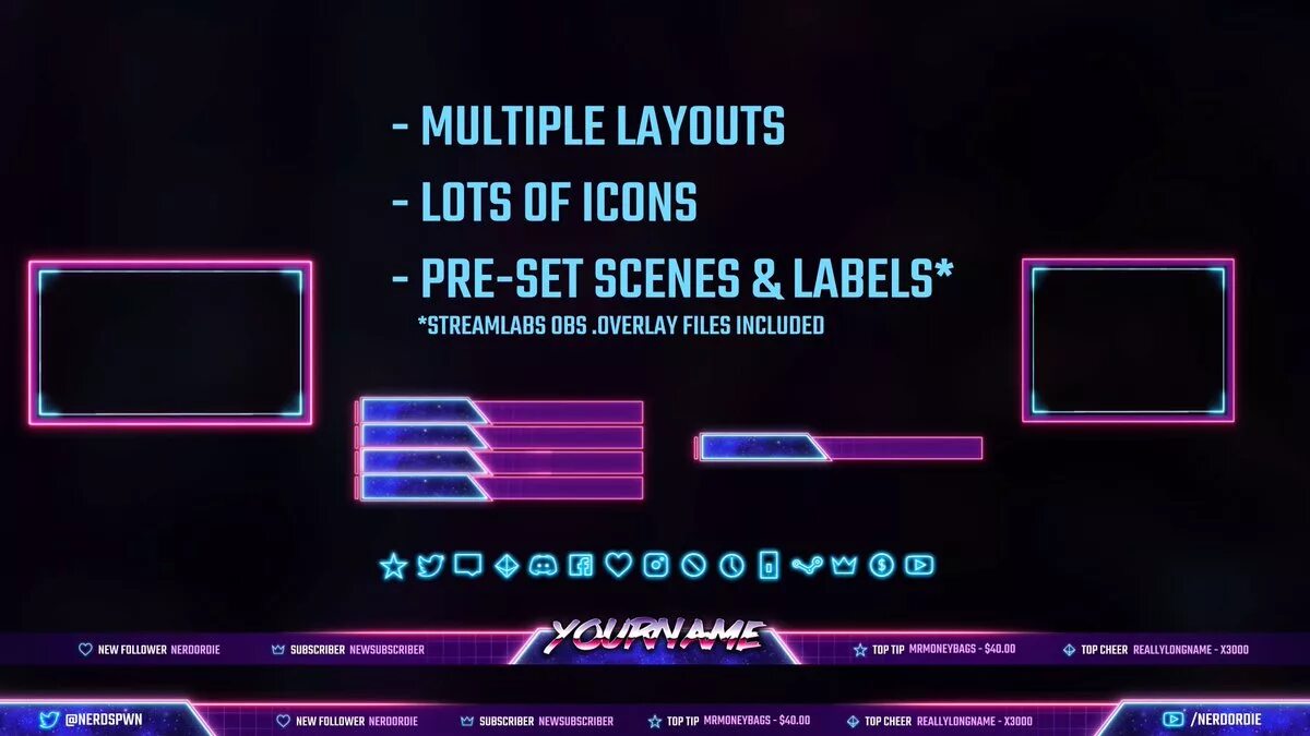Дорожки obs. Оверлей для стрима. Оформление стрима. Неоновое оформление для стрима. Стрим Элементс оверлей.