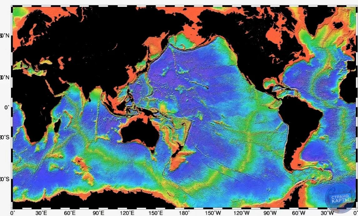 Карта дна мирового океана с глубинами. Карта глубин Тихого океана. Карта рельефа дна мирового океана. Карта глубин мирового океана на карте. Рельеф поверхности океана
