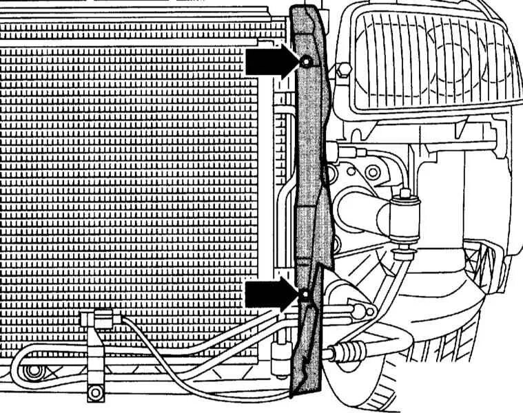 ауди а4 снять радиатор