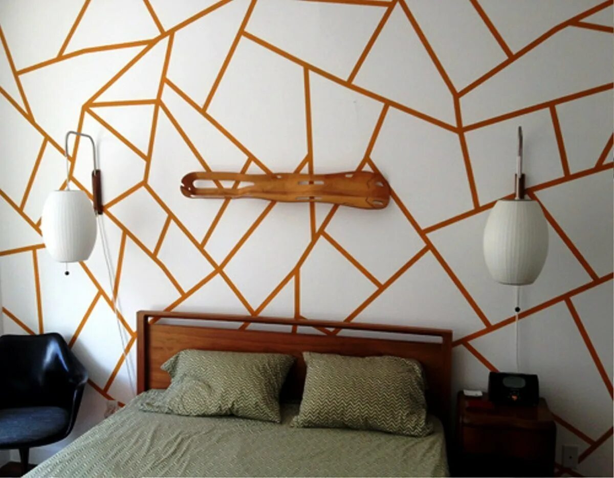 Оригинальная стена. Необычный декор стен. Геометрический декор стен. Геометрический узор на стене. Геометрия на стенах в интерьере.