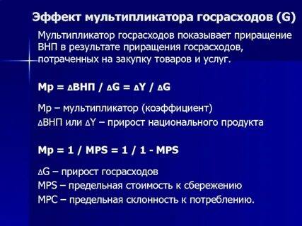Рассчитать величину государственных расходов