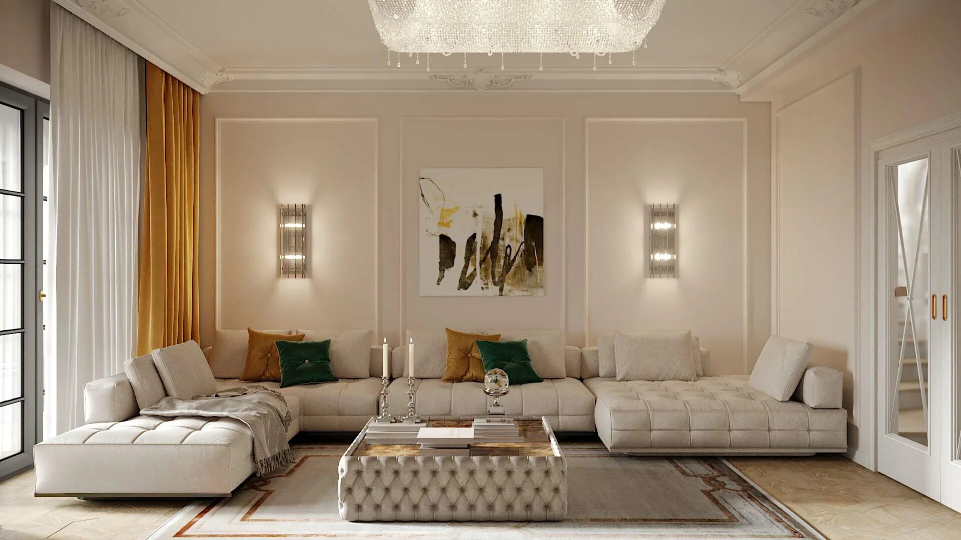 Неоклассика в интерьере квартиры 2024 Pin by Ameera Hiary on Living room decor Condo living room, Beautiful living roo