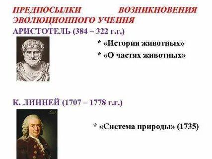 Зарождение эволюционных представлений