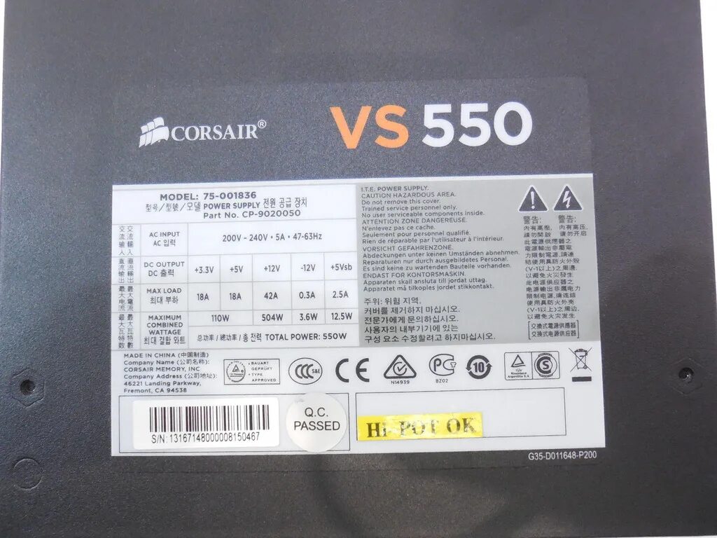 Vs 550. Блок питания corsair 550w. блок питания corsair vs550 550w. power supply corsair 550w. бп corsair vs 550w.
