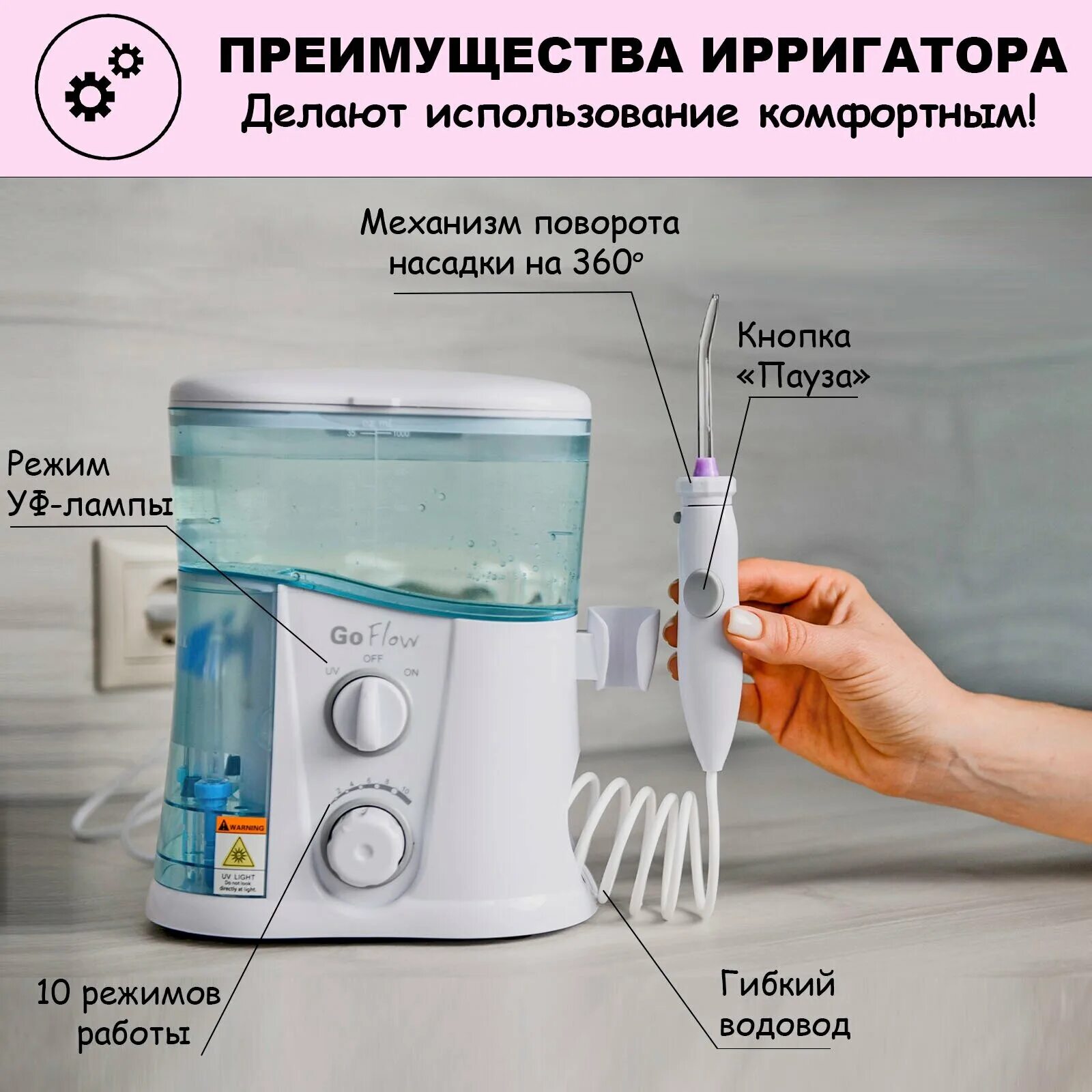 Ирригатор стационарный goflow. Ирригатор с уф лампой. ирригатор nicefeel fc 169. насадки пониженного давления на ирригатор. nicefeel ирригатор черный.