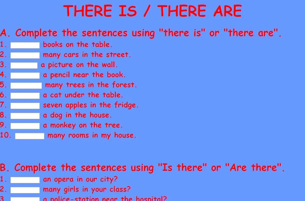 This is there are exercises. There is there are exercise. there is are exercises. there was there were exercises. there is there are exercises.