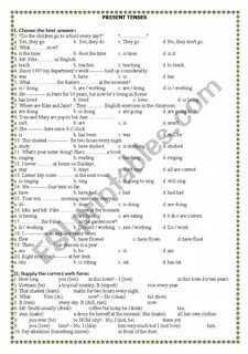 Present tenses test