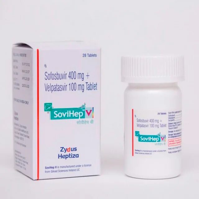 Гепатит лечение индия. Велпатасвир SOVIHEP V. Sofosbuvir Tablets 400 MG zydus. Индийский препарат от гепатита с софосбувир. Софосбувир и Велпатасвир Индия.