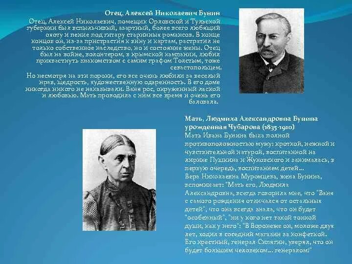 Какие реальные события из биографии бунина. Бунин иван алексеевич отец. алексей николаевич бунин отец ивана бунина. иван алексеевич бунин родители. мать ивана алексеевича бунина.
