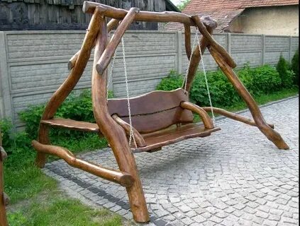Качели из бревен