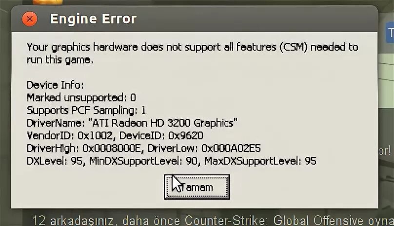 Engine error failed