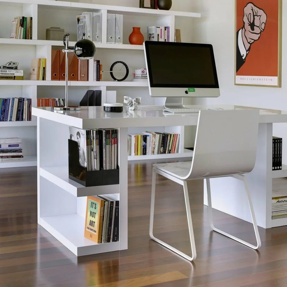 Современный стол для компьютера. Стол компьютерный homeoffice (белый, 1200х550х964 мм). компьютерный стол ikea jonas. необычный письменный стол. дизайнерский письменный стол.