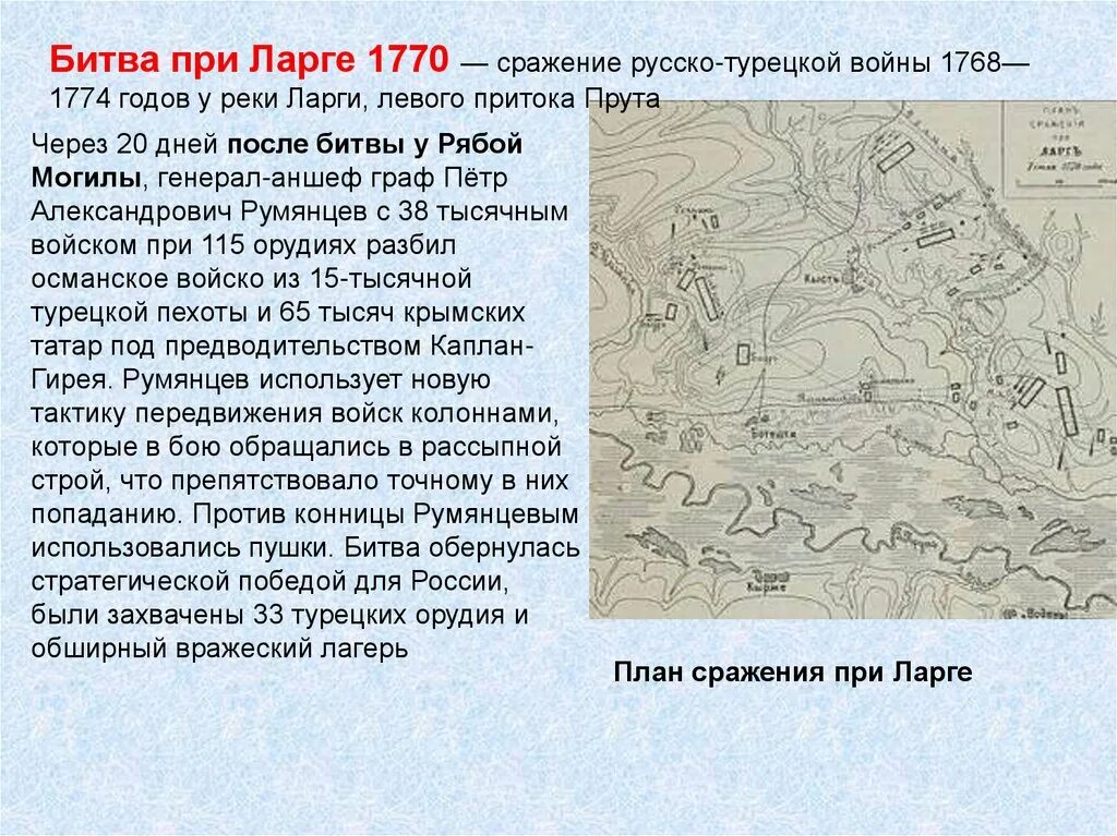 Битва при ларге год. Битва на реке ларга 1770. сражение при ларге 1770 карта. битва на реке кагул. сражение у реки ларги.