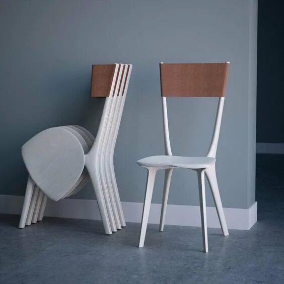 Дизайны стульев фото Eames Дизайнерский Кухонный стул. Натуральный бук экокожа, новый, в наличии. Цен