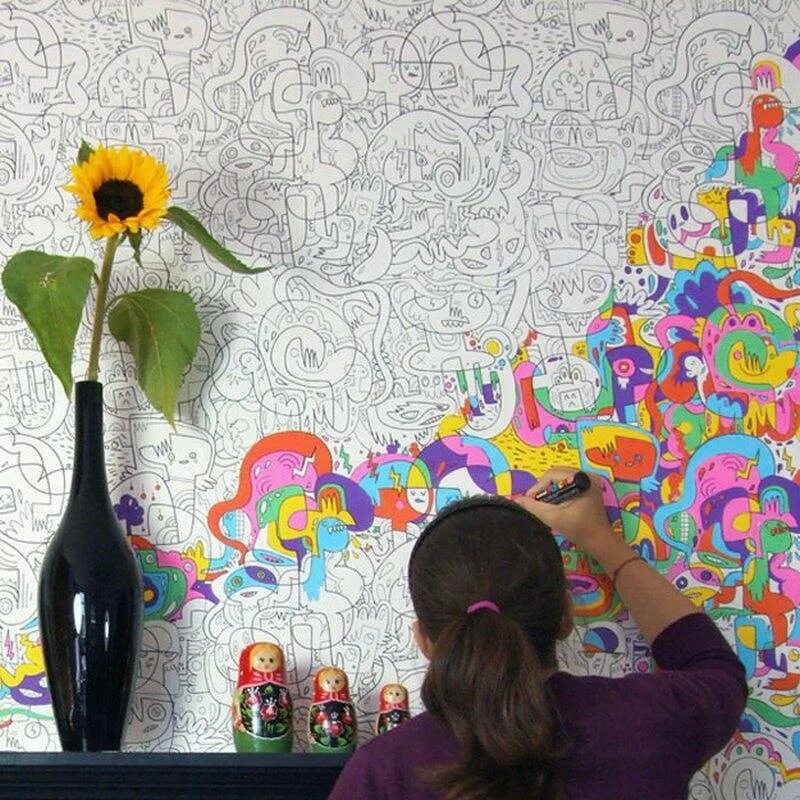 Pinki widget рисовать на обоях. Стена для рисования. Разрисованные стены. Разрисованные стены в квартире. Идеи для рисунков на стену.