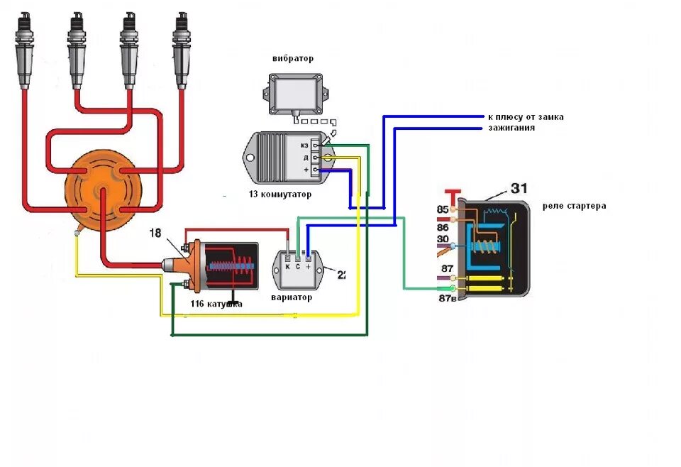 Коммутатор УАЗ 469 электронное зажигание. Схема электронного зажигания УАЗ 469. Вариатор УАЗ 469 схема подключения. Схема подключения катушки зажигания УАЗ 469.